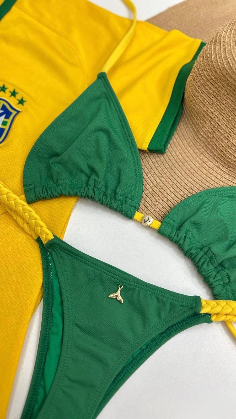 Green and Yellow Brazilian Braided Set