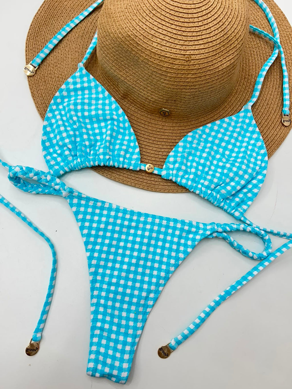 Turquoise Checkered Set