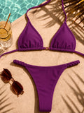 Grape Purple Braided Brazilian Bikini Set