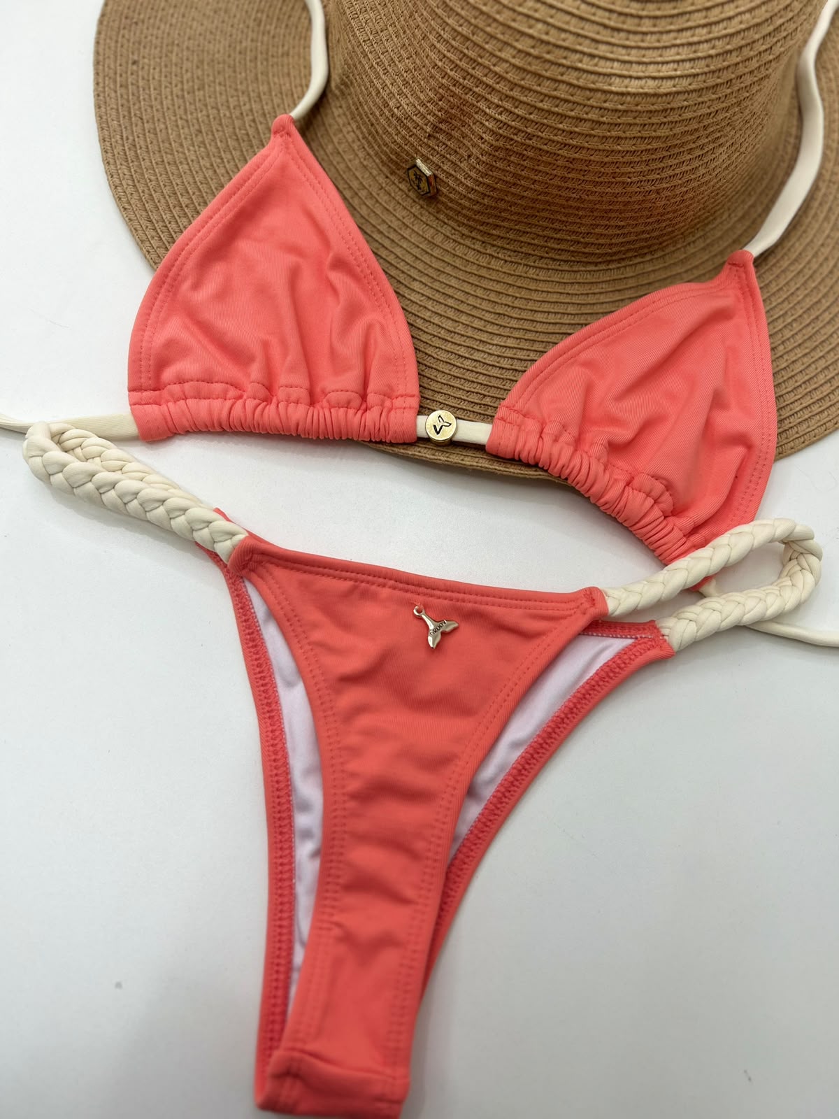 Peach and Off White Set