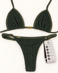 Green Tricot Adjustable Brazilian Bikini Set