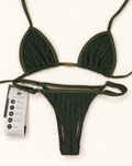 Brown Tricot Adjustable Brazilian Bikini Set