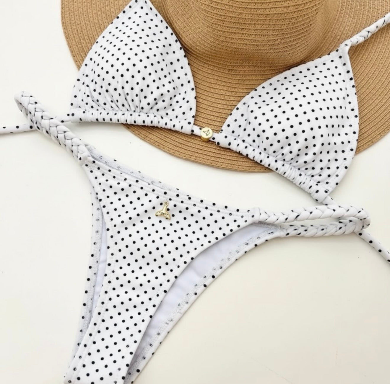 White Polka Dot Set