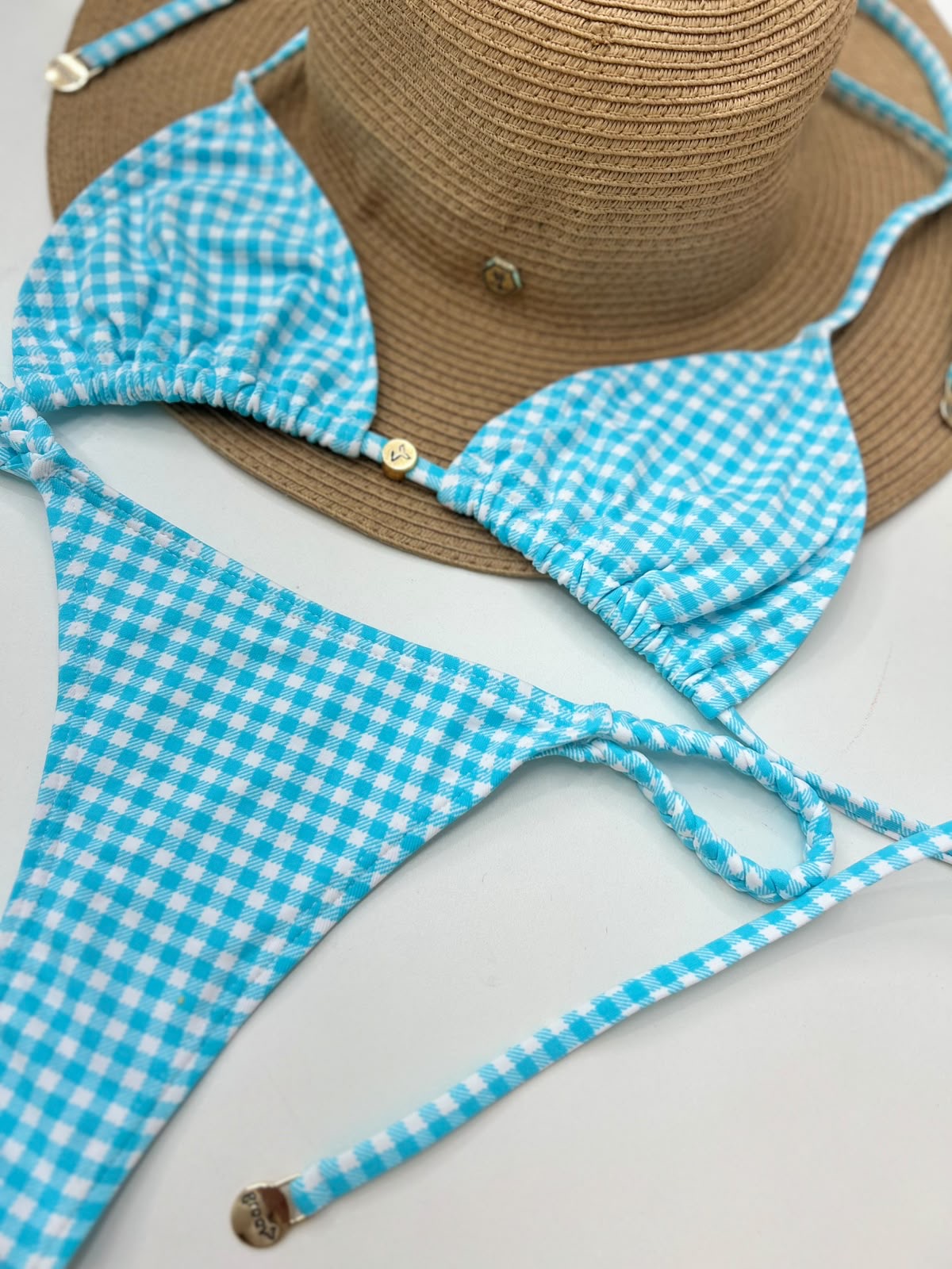 Turquoise Checkered Set