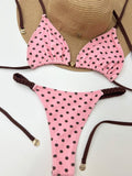Pink and Brown Polka Dots Set