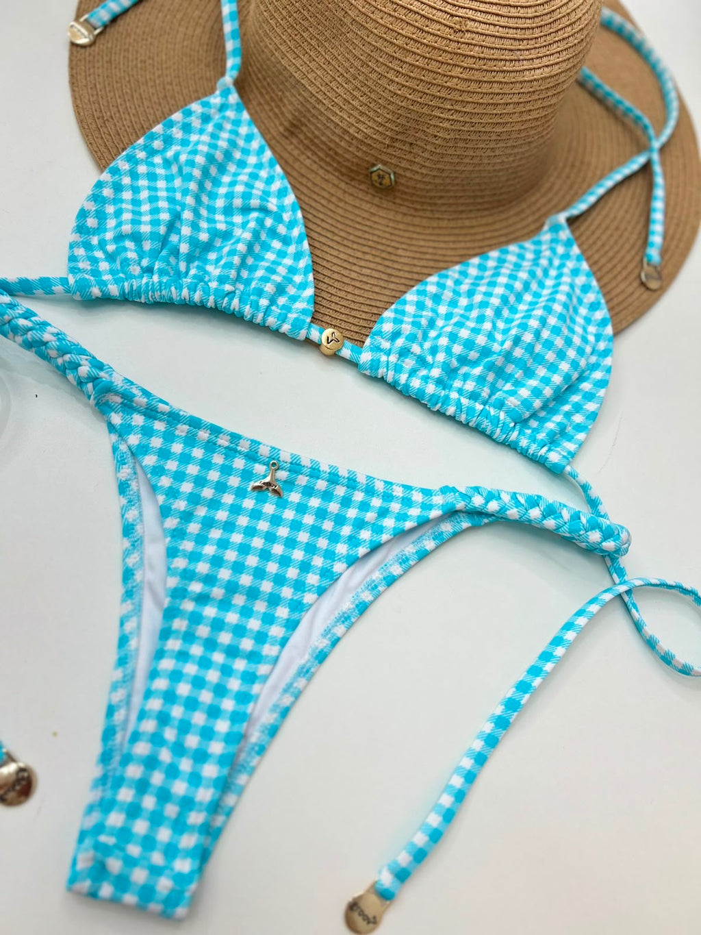 Turquoise Checkered Set